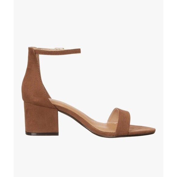 Amazon Essentials Women's Two Strap Heeled Suede Sandal Size 7.5 W New in Box - Picture 3 of 12